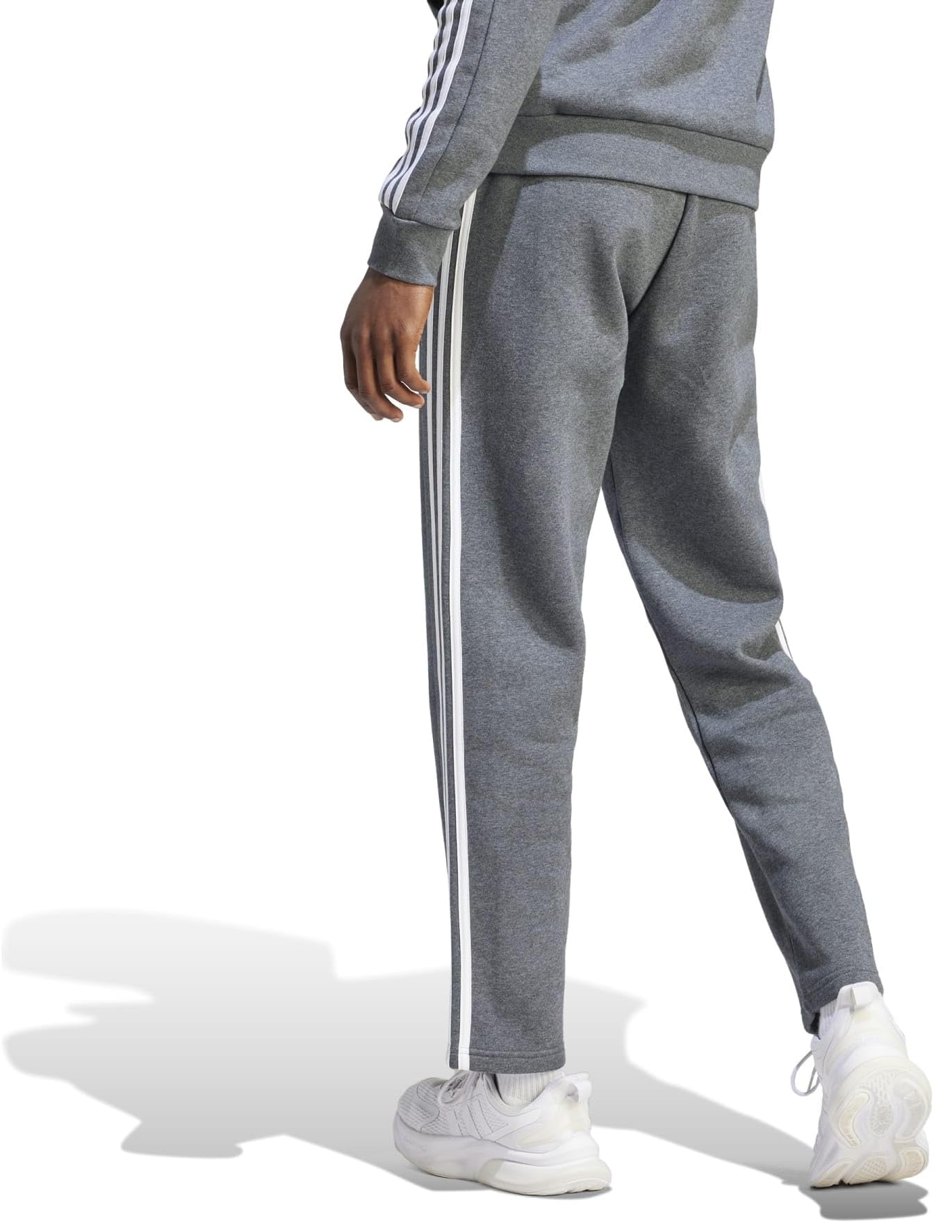 Adidas Essentials Fleece Open Hem 3-Stripes Pants - ISZAPPOS